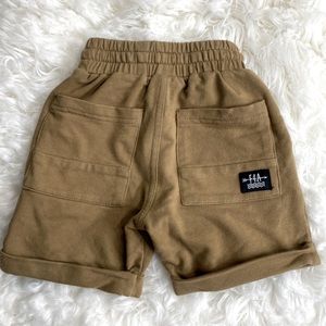 F4A Toddler Cotton Elastic Waist Drawstrings Mustard Kids Shorts Boys Size 18M !